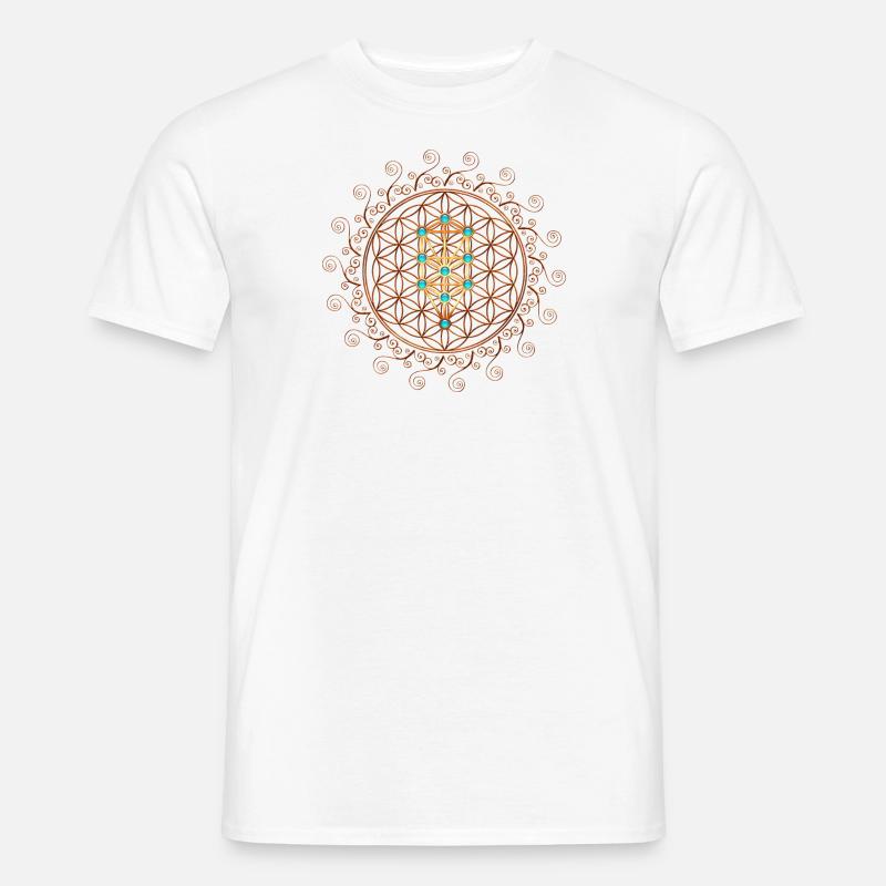 Blume des Lebens, Sephiroth, Kabbala, Baum des Lebens - Männer T-Shirt - Weiß