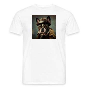 Schöner Hunde retro look! Für Hundeliebhaber! - Männer T-Shirt - Weiß - Vorne - AI Model Male 178 dark (178cm)