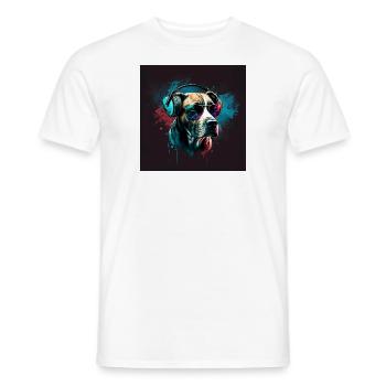 Beautiful dog retro look! For dog lovers! - Men's T-Shirt - white - Front - AI Model Male 178 dark (178cm)