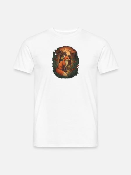 roter fuchs in einem wald - Männer T-Shirt - Weiß