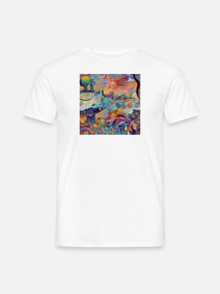 Abstrakte Katzen kunst - Männer T-Shirt - Weiß