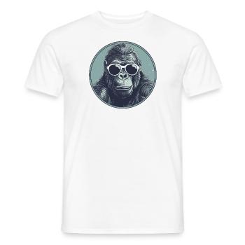 Gorilla mit Sonnenbrille, Affe, Primat - Männer T-Shirt - Weiß - Vorne - AI Model Male 178 dark (178cm)