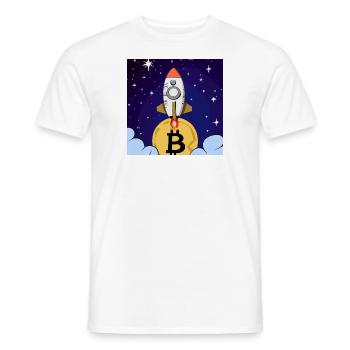Bitcoin rocket to the moon - Männer T-Shirt - Weiß - Vorne - AI Model Male 178 dark (178cm)