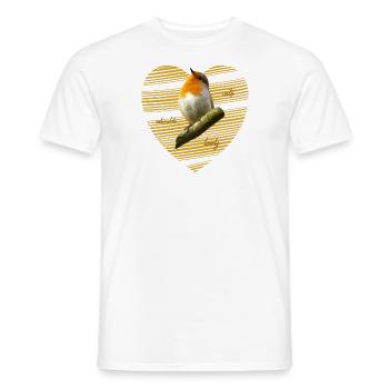 Rotkehlchen robin Erithacus rubecula - Männer T-Shirt - Weiß - Vorne - AI Model Male 178 dark (178cm)