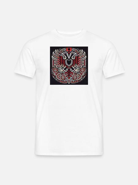 Traditioneller Albanischer Doppelkopfadler - Männer T-Shirt - Weiß