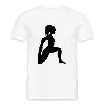 fitness woman silhouette - Men's T-Shirt - white - Front - AI Model Male 178 dark (178cm)