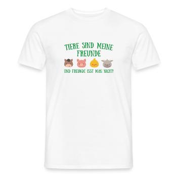Tiere sind meine freunde Vegan Geschenk Plant - Männer T-Shirt - Weiß - Vorne - AI Model Male 178 dark (178cm)