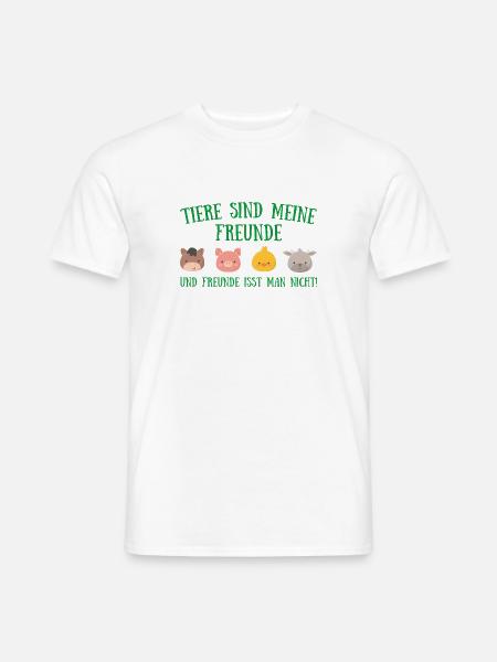 Tiere sind meine freunde Vegan Geschenk Plant - Männer T-Shirt - Weiß