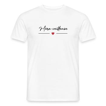 Mère-veilleuse - T-shirt homme - blanc - Devant - AI Model Male 178 dark (178cm)
