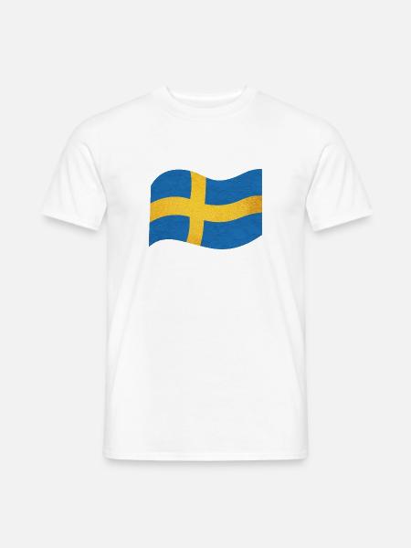Sveriges flagg, Sverige - T-skjorte herre - hvit
