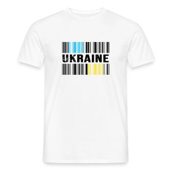 UKRAINE barcode-ukraine slava ukraini - Männer T-Shirt - Weiß - Vorne - AI Model Male 178 dark (178cm)