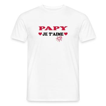 Papy je t'aime - Men's T-Shirt - white - Front - AI Model Male 178 dark (178cm)