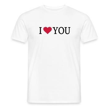 Je t'aime police avec coeur - T-shirt homme - blanc - Devant - AI Model Male 178 dark (178cm)