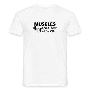 Muscolo e mascara - T-shirt uomo - bianco - Fronte - AI Model Male 178 dark (178cm)
