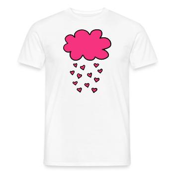 Cloud with hearts, Valentines Day, Love, spring - Men's T-Shirt - white - Front - AI Model Male 178 dark (178cm)