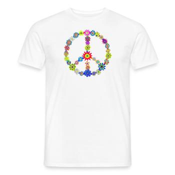 Flower Power Peace Blumen - Männer T-Shirt - Weiß - Vorne - AI Model Male 178 dark (178cm)