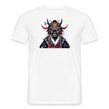 Samurai mit dem blauen Umhang - Männer T-Shirt - Weiß - Vorne - AI Model Male 178 dark (178cm)