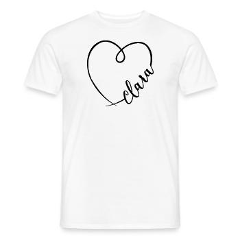 Clara Nom Calligraphie Coeur - T-shirt homme - blanc - Devant - AI Model Male 178 dark (178cm)