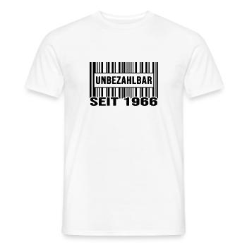 1966 geburtstag unbezahlbar barcode Jahreszahl - Männer T-Shirt - Weiß - Vorne - AI Model Male 178 dark (178cm)
