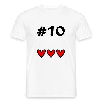 10 ANS. 10e ANNIVERSAIRE. ANNIVERSAIRE 10 ANS. 10 - T-shirt homme - blanc - Devant - AI Model Male 178 dark (178cm)
