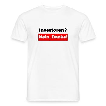 Investisseurs? Non merci! - T-shirt homme - blanc - Devant - AI Model Male 178 dark (178cm)