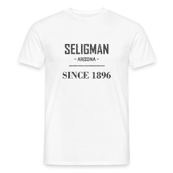 Seligman since 1896, Arizona, road 66 USA, Auto - Männer T-Shirt - Weiß - Vorne - AI Model Male 178 dark (178cm)