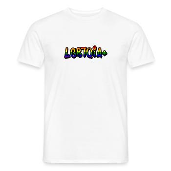 LGBTQIA+ Rainbow Flag - Regenbogenfahne - Männer T-Shirt - Weiß - Vorne - AI Model Male 178 dark (178cm)