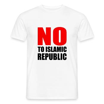 no to islamic republic - Männer T-Shirt - Weiß - Vorne - AI Model Male 178 dark (178cm)