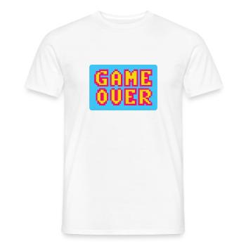 Game Over retrogaming vintage pixels - Men's T-Shirt - white - Front - AI Model Male 178 dark (178cm)