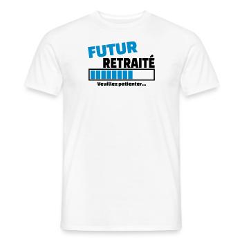 futur retraité - T-shirt homme - blanc - Devant - AI Model Male 178 dark (178cm)