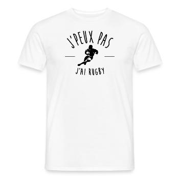 j'peux pas j'ai rugby - T-shirt homme - blanc - Devant - AI Model Male 178 dark (178cm)
