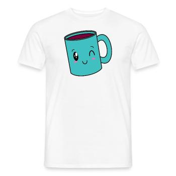 Sweet Kawaii Mulled Wine Cup Christmas Market Mulled Wine - Men's T-Shirt - white - Front - AI Model Male 178 dark (178cm)