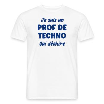 Je suis un prof de techno - T-shirt homme - blanc - Devant - AI Model Male 178 dark (178cm)
