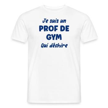 Je suis un prof de gym - T-shirt homme - blanc - Devant - AI Model Male 178 dark (178cm)