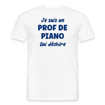 Je suis un prof de piano - T-shirt homme - blanc - Devant - AI Model Male 178 dark (178cm)