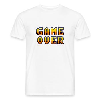 Game Over retrogaming vintage pixels - Men's T-Shirt - white - Front - AI Model Male 178 dark (178cm)
