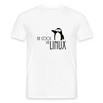 be cool use linux - Men's T-Shirt - white - Front - AI Model Male 178 dark (178cm)