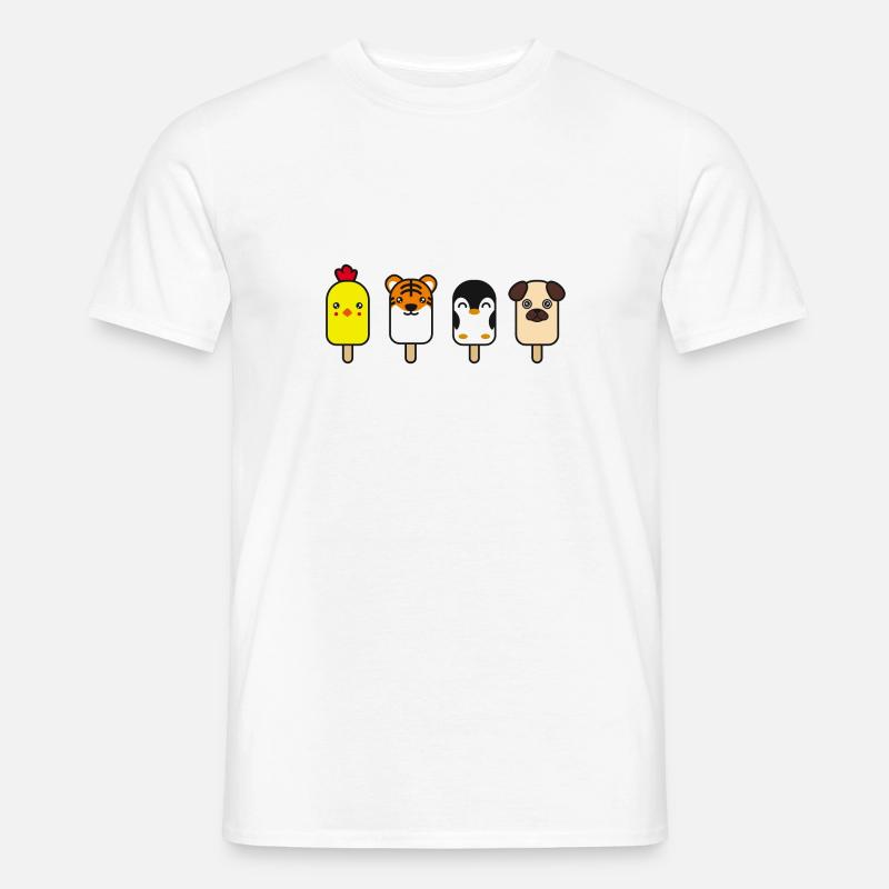 Tiere als Eis - Männer T-Shirt - Weiß