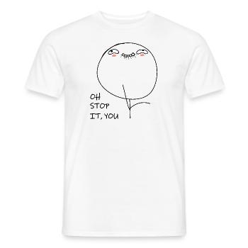 OH Stop it! Stick figure meme - Men's T-Shirt - white - Front - AI Model Male 178 dark (178cm)