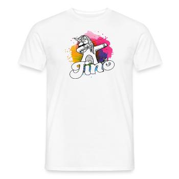 TINO - Schöner Jungen Name mit Coolem Einhorn - Männer T-Shirt - Weiß - Vorne - AI Model Male 178 dark (178cm)