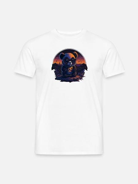 SÜßER PANDABÄR RETRO DESIGN - Männer T-Shirt - Weiß
