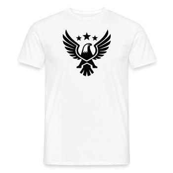aigle, faucon, étoiles, symbole, armoiries, pictogramme, vecteur, - T-shirt homme - blanc - Devant - AI Model Male 178 dark (178cm)