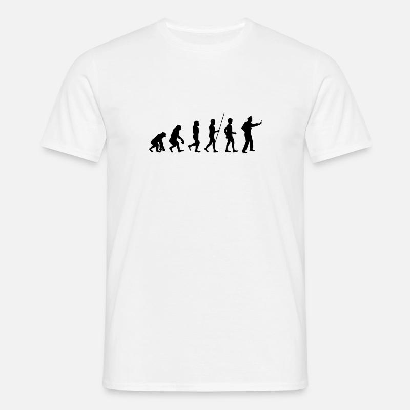 Polizist evolution Geschenk Polizei - Männer T-Shirt - Weiß