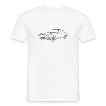 70s Jaguar XJ Outline Dark - Simple - Men's T-Shirt - white - Front - AI Model Male 178 dark (178cm)