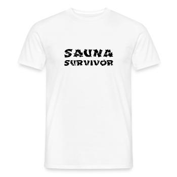 Sauna survivor Spa Geschenk Banja Saunahaus - Männer T-Shirt - Weiß - Vorne - AI Model Male 178 dark (178cm)