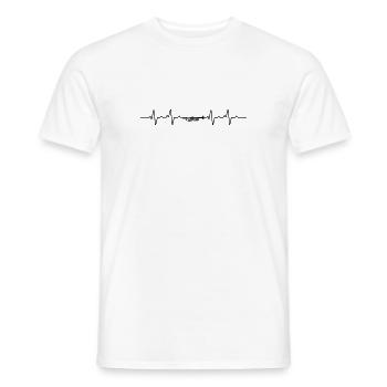 Trompette battement de coeur Cadeau de trompette - T-shirt homme - blanc - Devant - AI Model Male 178 dark (178cm)