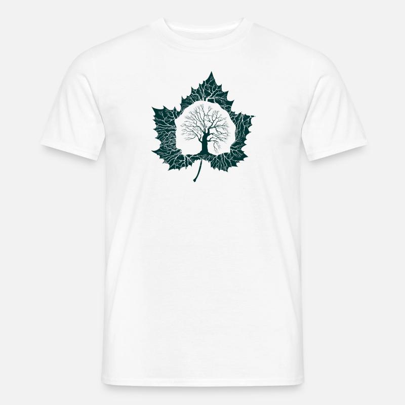 Baum Blatt Geschenkidee Natur Kanada - Männer T-Shirt - Weiß