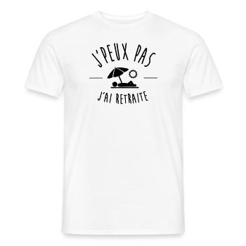 j'peux pas j'ai retraite - T-shirt homme - blanc - Devant - AI Model Male 178 dark (178cm)