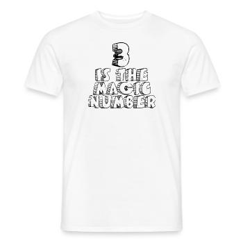 3 Est la conception du nombre magique - T-shirt homme - blanc - Devant - AI Model Male 178 dark (178cm)