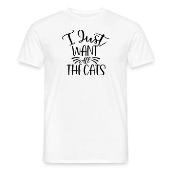 I just want all the cats - Männer T-Shirt - Weiß - Vorne - AI Model Male 178 dark (178cm)